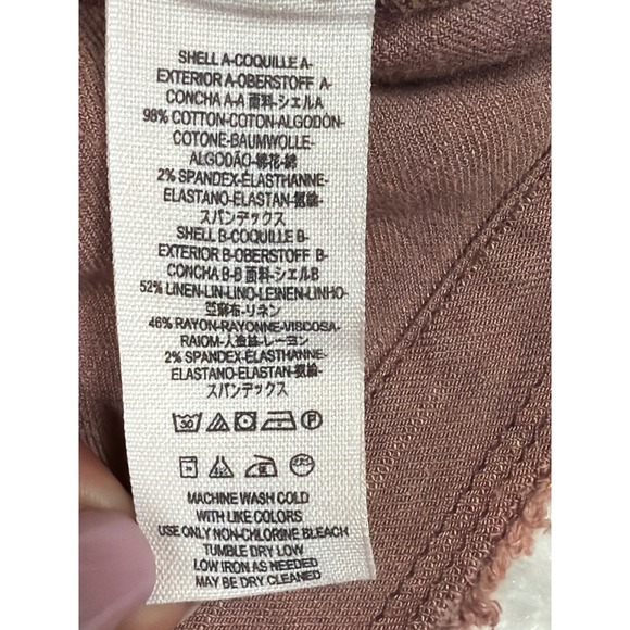 Free People Military Inspired Ruffle Jacket Button Front Distressed Brown Size M - Picture 11 of 15